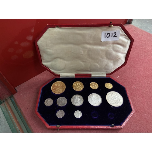 1012 - 1902 Gold and silver specimen coin set including half, full and double sovereigns - Only 10% buyer's... 