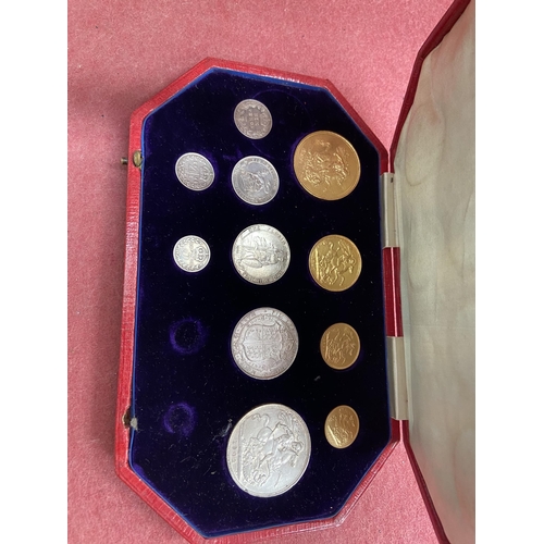 1012 - 1902 Gold and silver specimen coin set including half, full and double sovereigns - Only 10% buyer's... 