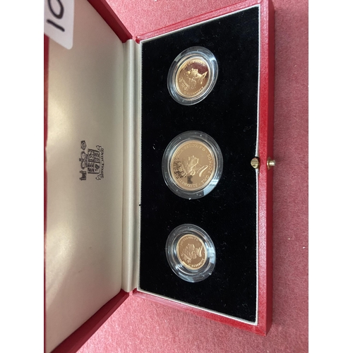 1019 - 1986 Gold proof coin set with case (Full, half & £2) - Only 10% buyer's premium