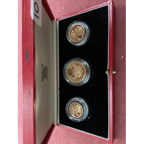 1019 - 1986 Gold proof coin set with case (Full, half & £2) - Only 10% buyer's premium