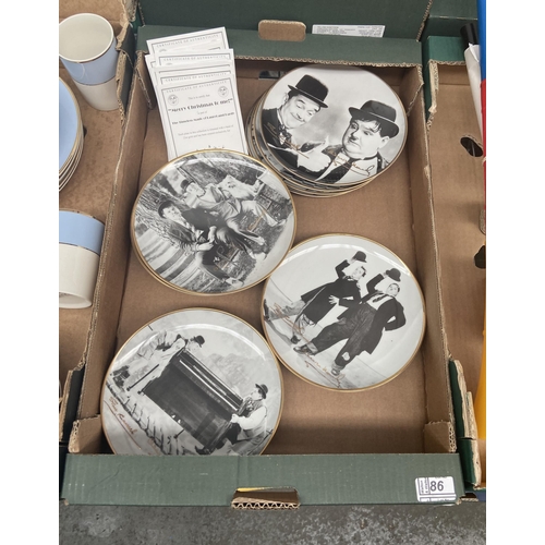 86 - Box containing Danbury Mint Laurel & Hardy collector's plates