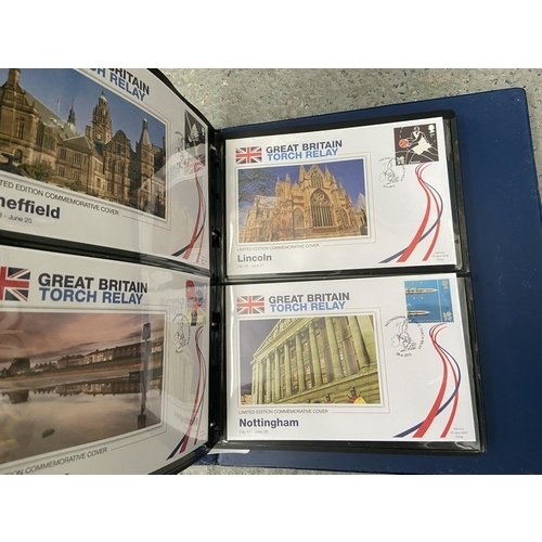 595 - Great Britain torch relay commemorative covers