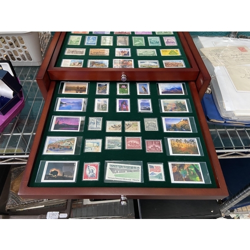 604 - Cased U.S. National parks stamp collection