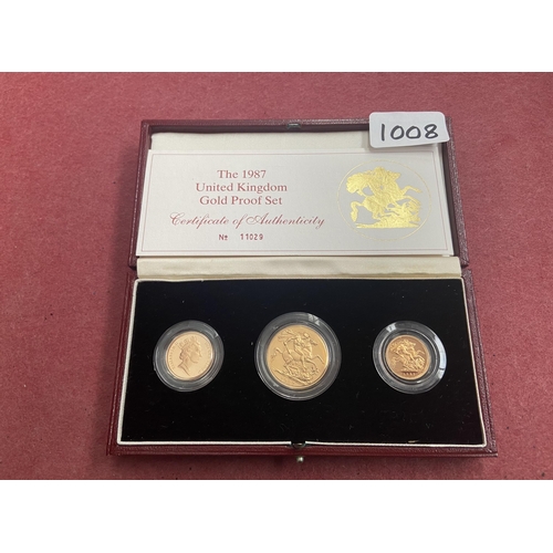 1008 - 1987 Gold proof set (two pounds, sovereign & half sovereign) - Only 10% buyer's premium