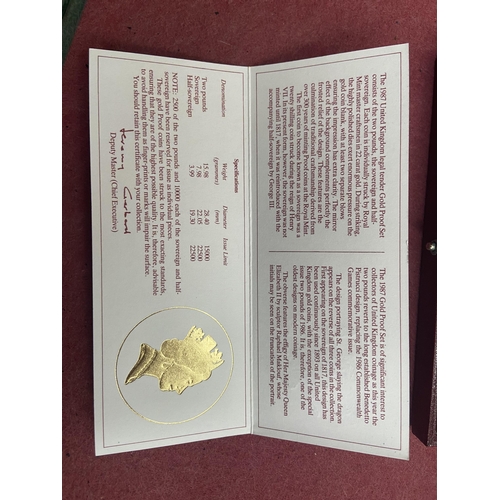 1008 - 1987 Gold proof set (two pounds, sovereign & half sovereign) - Only 10% buyer's premium