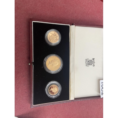 1008 - 1987 Gold proof set (two pounds, sovereign & half sovereign) - Only 10% buyer's premium