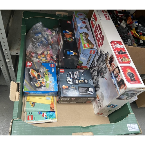 28 - Box containing Lego sets including Star Wars etc