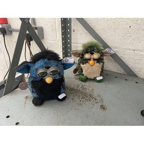 3 - 1998 Blue tiger and green turtle Furbys (untested)