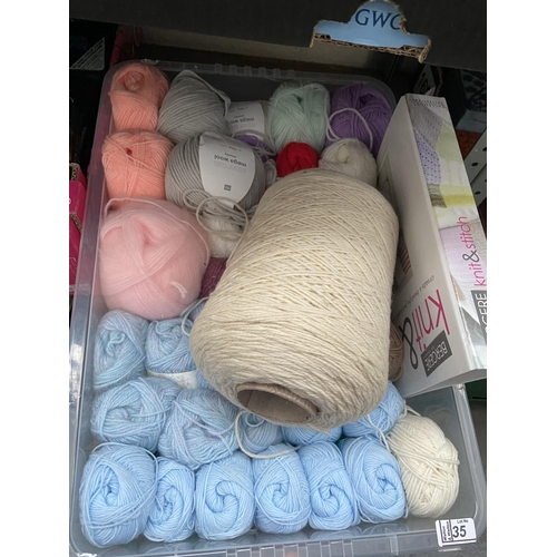 35 - Box containing wool