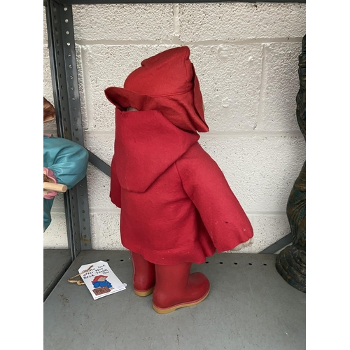 39 - Vintage 50cm Paddington Bear with red Dunlop wellingtons