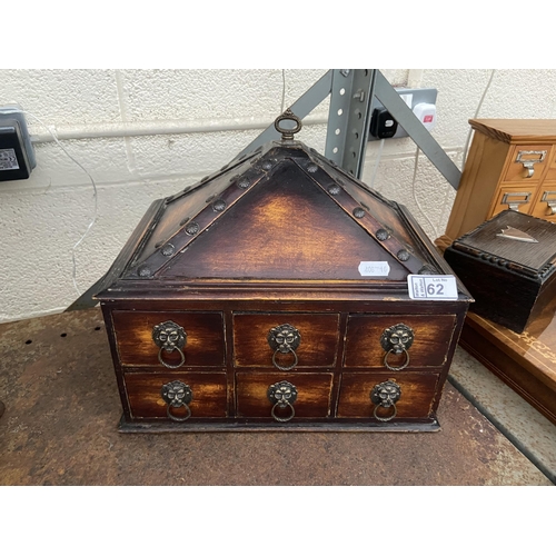 62 - An unusual 'lion head' storage chest