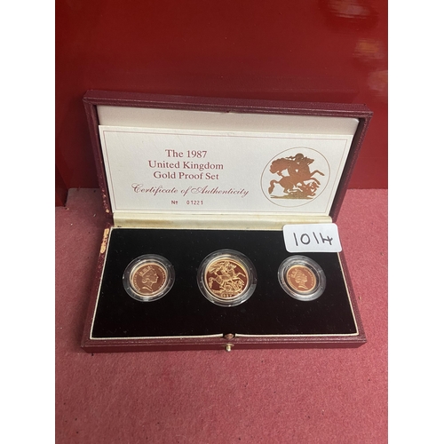 1014 - 1987 Gold proof £2, sovereign & half sovereign set - Only 10% buyer's premium