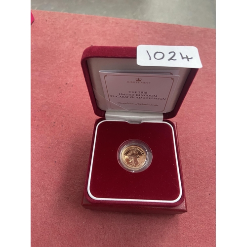 1024 - 2018 Gold proof sovereign - Only 10% buyer's premium