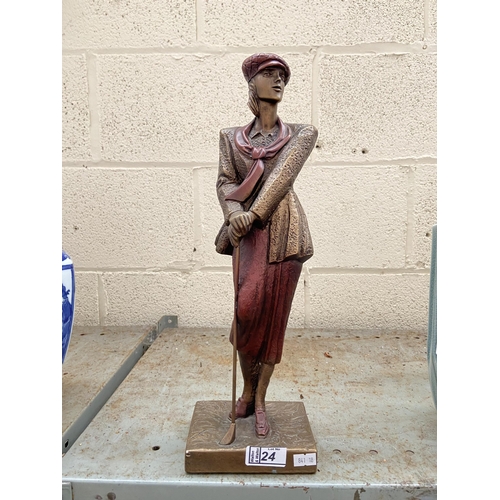 24 - 41cm 1990 Austin Sculpture lady golfer