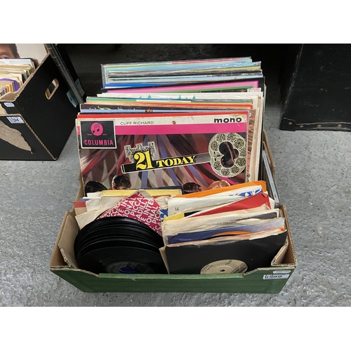 99 - Box containing records including Cliff Richard