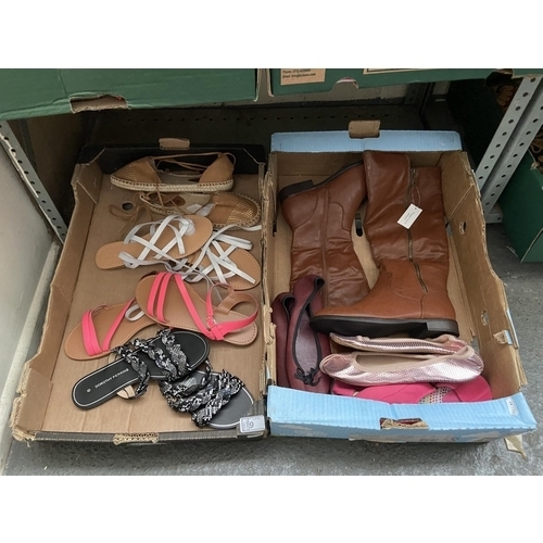 9 - 2 Boxes containing lady's shoes (as new)