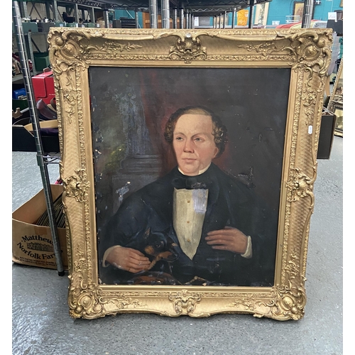 113 - Large ornately framed oil on canvas A/F