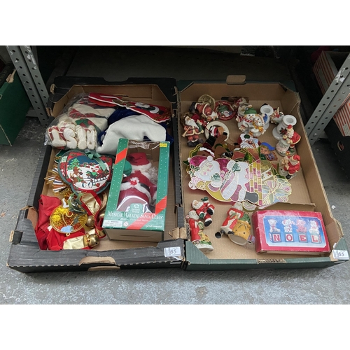 65 - 2 Boxes containing Christmas decorations