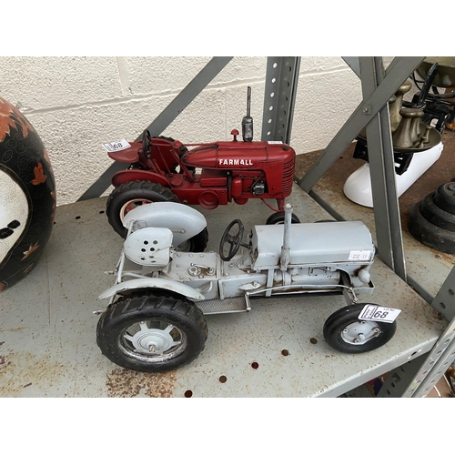 68 - 2 Large tin tractor models