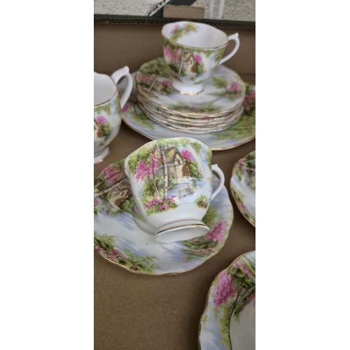 48 - Box containing Royal Albert 'The Old Mill' China