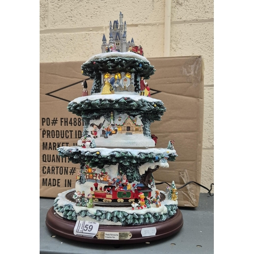 59 - Boxed Bradford Exchange 'The Wonderful World Of Disney' Christmas Tree (working)