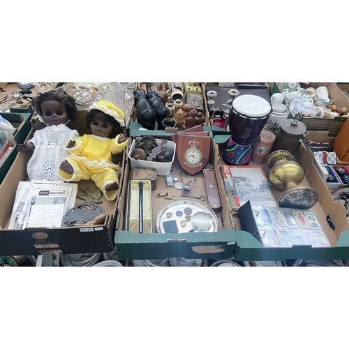 127 - 3 Boxes containing curios including dolls and cigarette cards