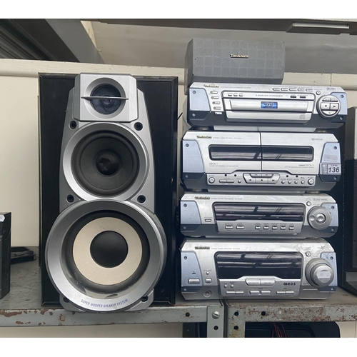 136 - Set of Technics separates and super woofer speakers