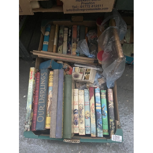 55 - Box containing vintage Enid Blyton books etc