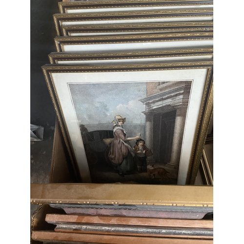 559 - Box containing framed and glazed artwork including nautical pieces signed James Kayley