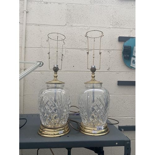 66 - Pair of Waterford Crystal Avery lamps