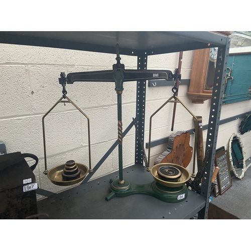 68 - Large cast balance scales and weights