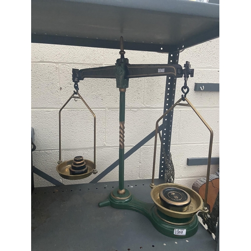 68 - Large cast balance scales and weights