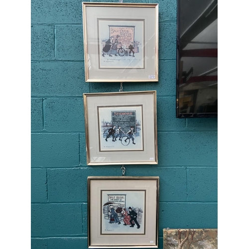 710 - 3 framed and glazed prints signed M Chapman 75