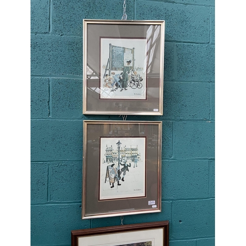 711 - 2 Framed and glazed prints signed M Chapman