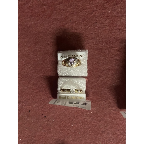 877 - 2 9ct Gold diamond rings - Only 10% buyer's premium