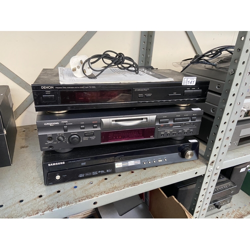 141 - Samsung DVD cinema system, Grundig mini disc player and Denon stereo tuner