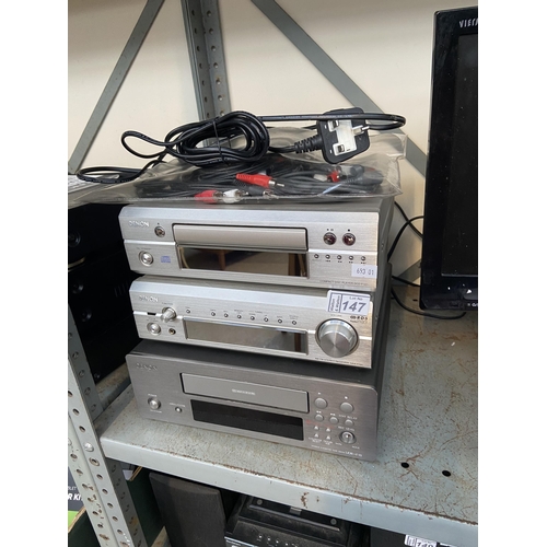 147 - Denon CD player (DCD-F101), stereo receiver (DRA-F101) and Cassette tape deck (UDR-F10)