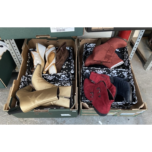 152 - 2 Boxes containing ladies boots and shoes