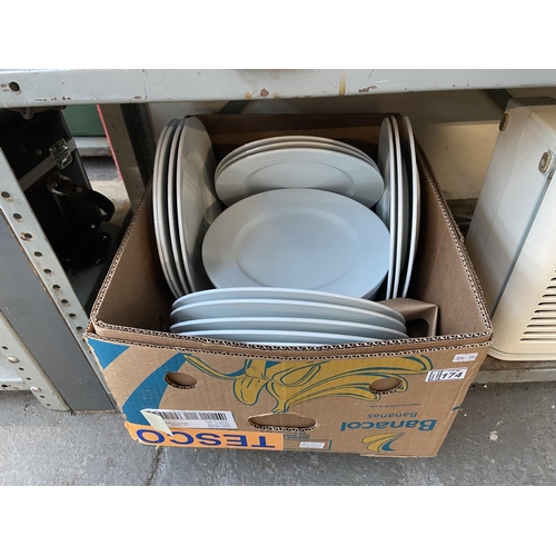 174 - Box containing a quantity of vitrified plates