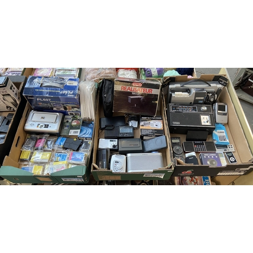 197 - 3 Boxes containing assorted electronics, including radios, cassette recorders, Philips GoGear etc