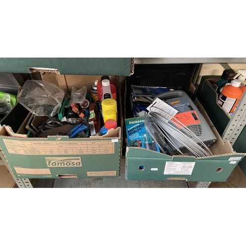 223 - 2 Boxes containing tools etc including a battery charger