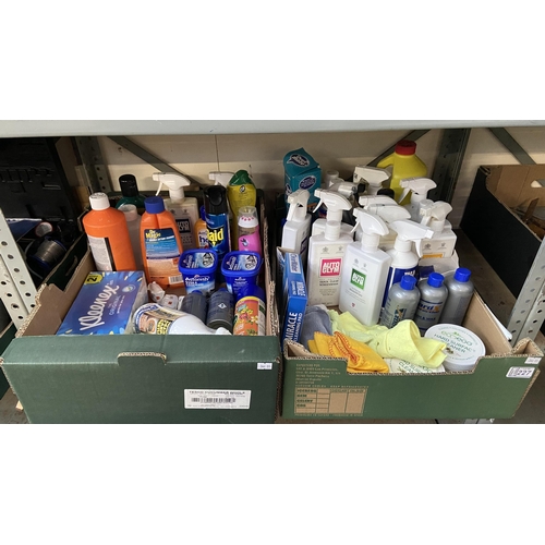 227 - 2 Boxes containing cleaning products etc