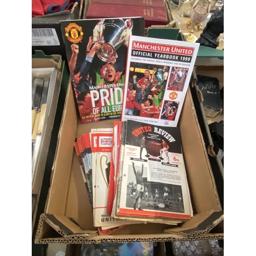 68 - Box containing Manchester United programmes etc