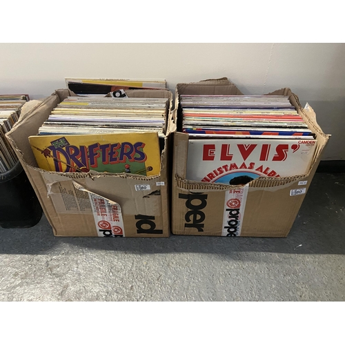 80 - 2 Boxes containing LPs including Elvis, Cliff Richard etc