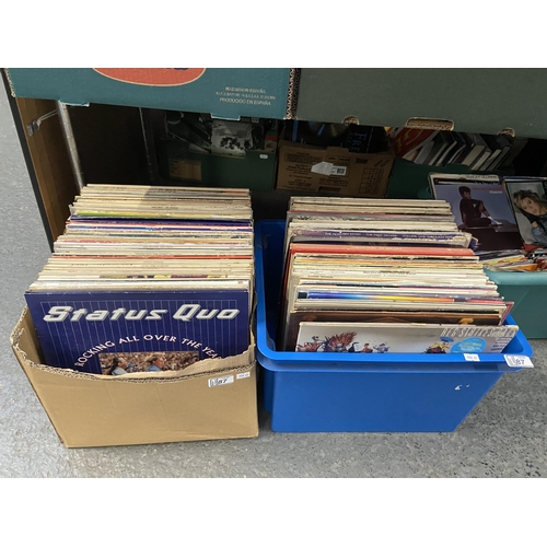 87 - 2 Boxes containing LPs including Status Quo