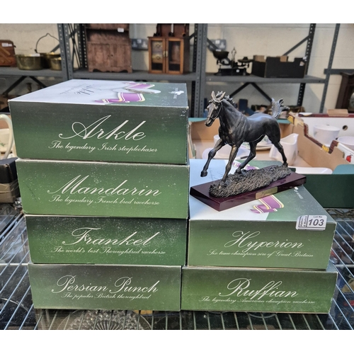 103 - 6 Boxed racehorse models including Persian Punch