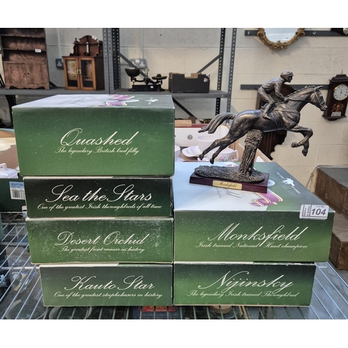 104 - 6 Boxed racehorse models including Monksfield