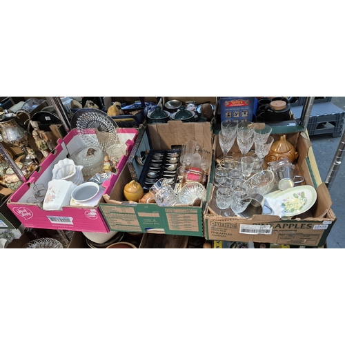 105 - 3 Boxes containing vintage cutlery, glassware and ceramics