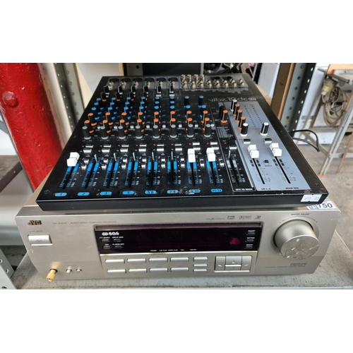 150 - JVC AV receiver and a 12 channel mixing console