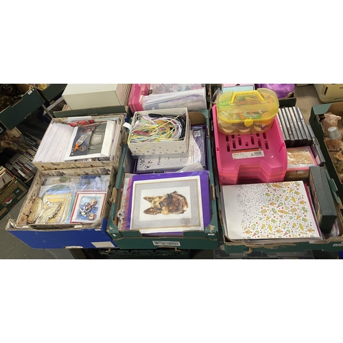 460 - 3 Boxes containing crafting items and greetings cards